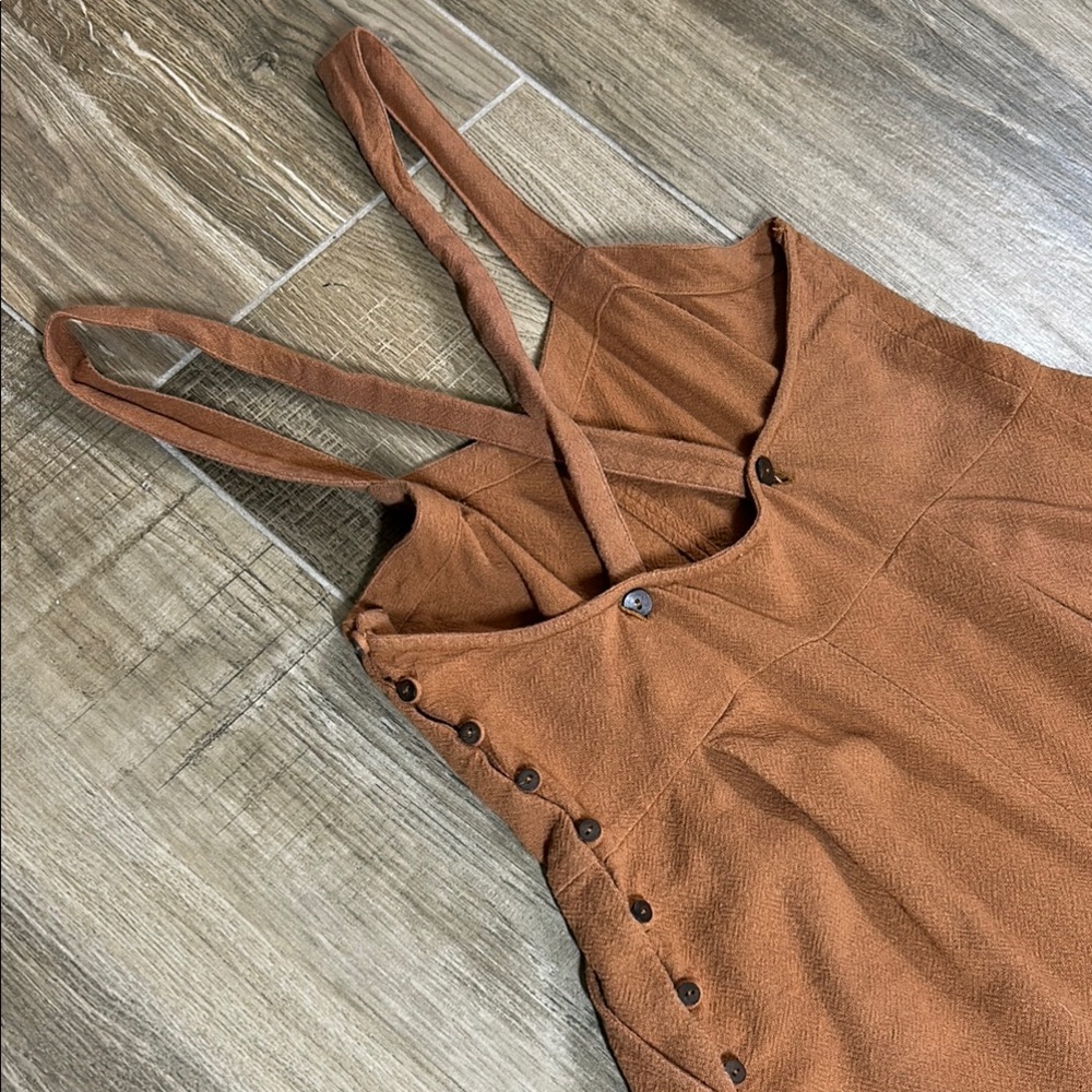 Free People Moonrise Romper XS Rust Color Women's Wide Leg - Picture 11 of 15